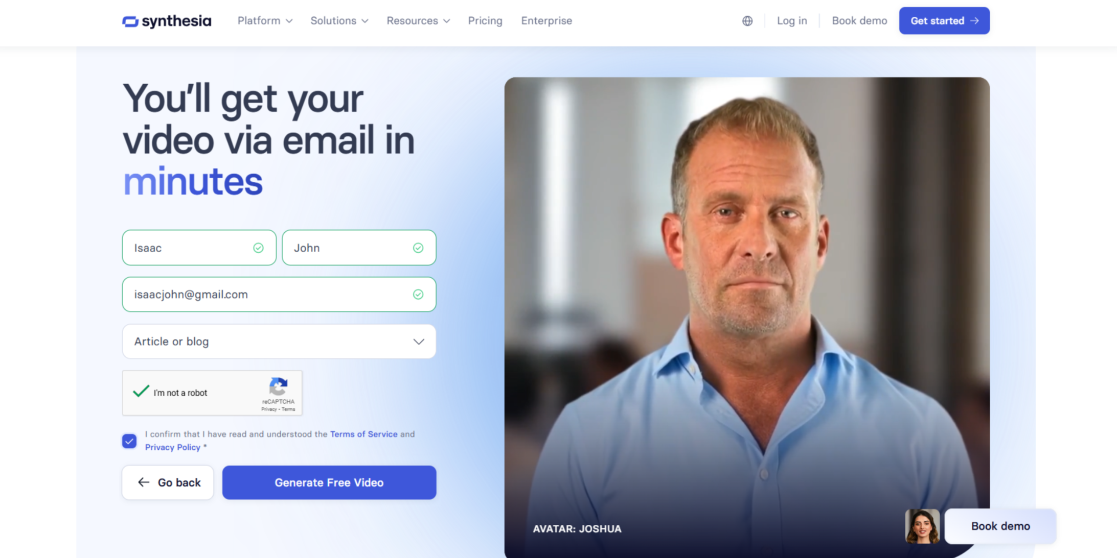 input your download information