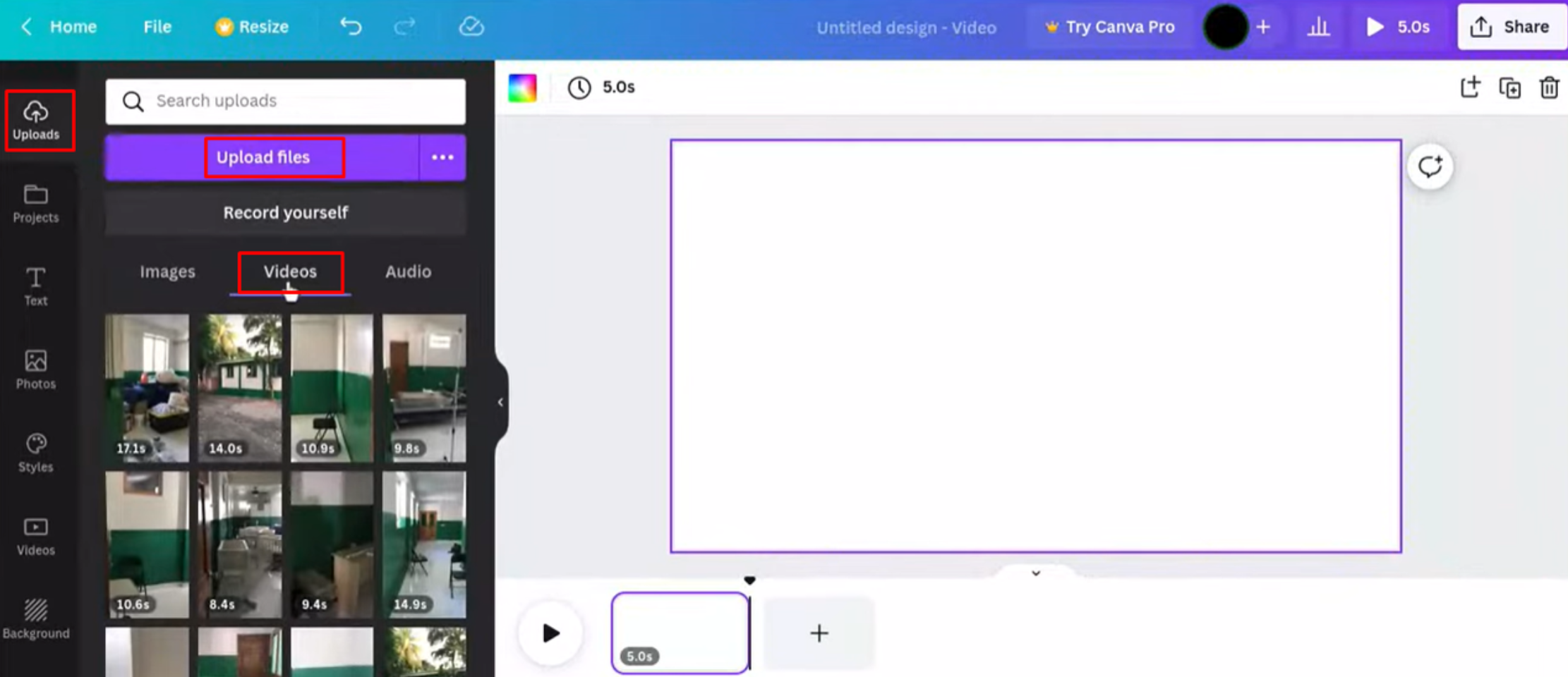 Przesyłanie wideo w Canva