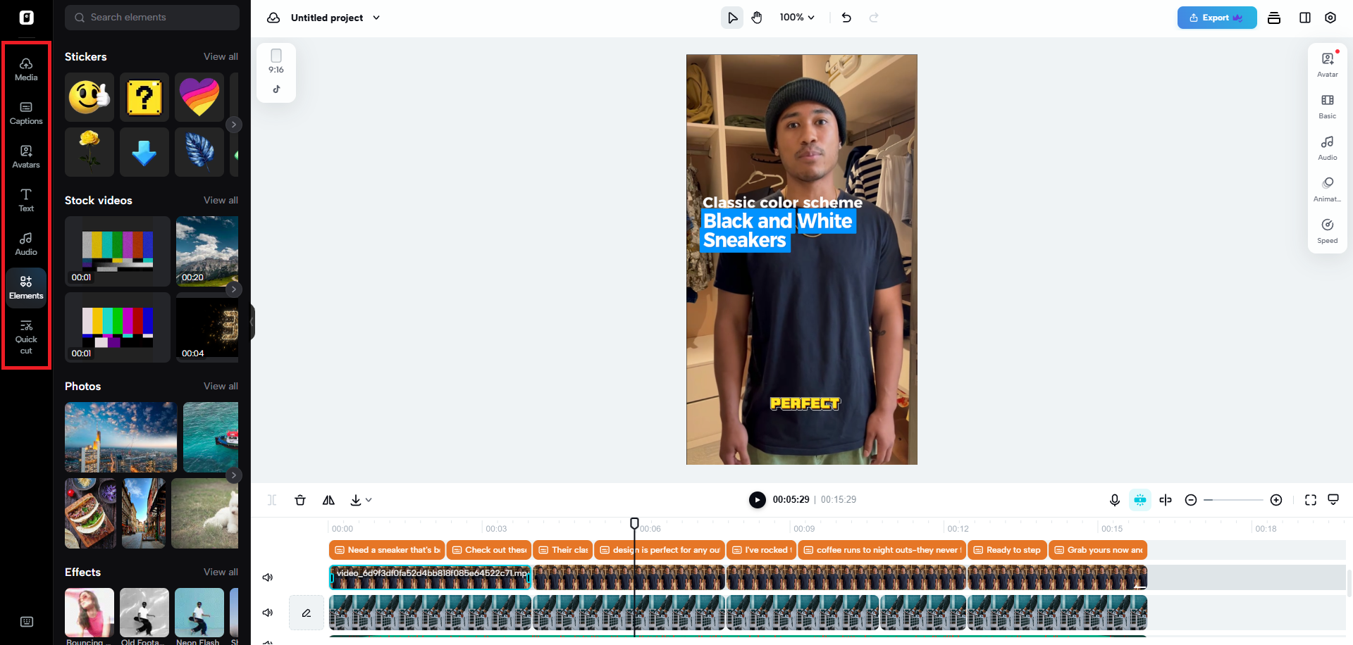 Agrega elementos creativos automáticamente a tu historia
