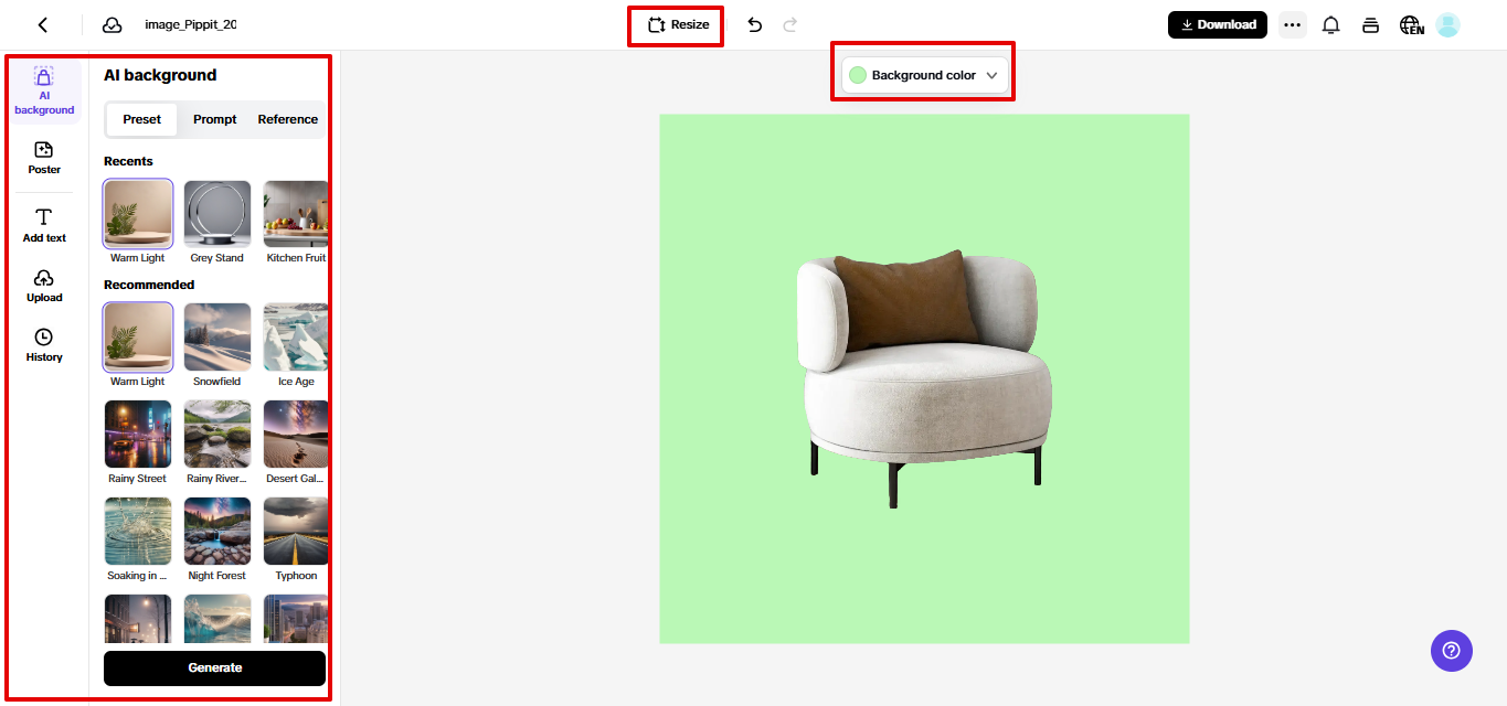 Creating product photo