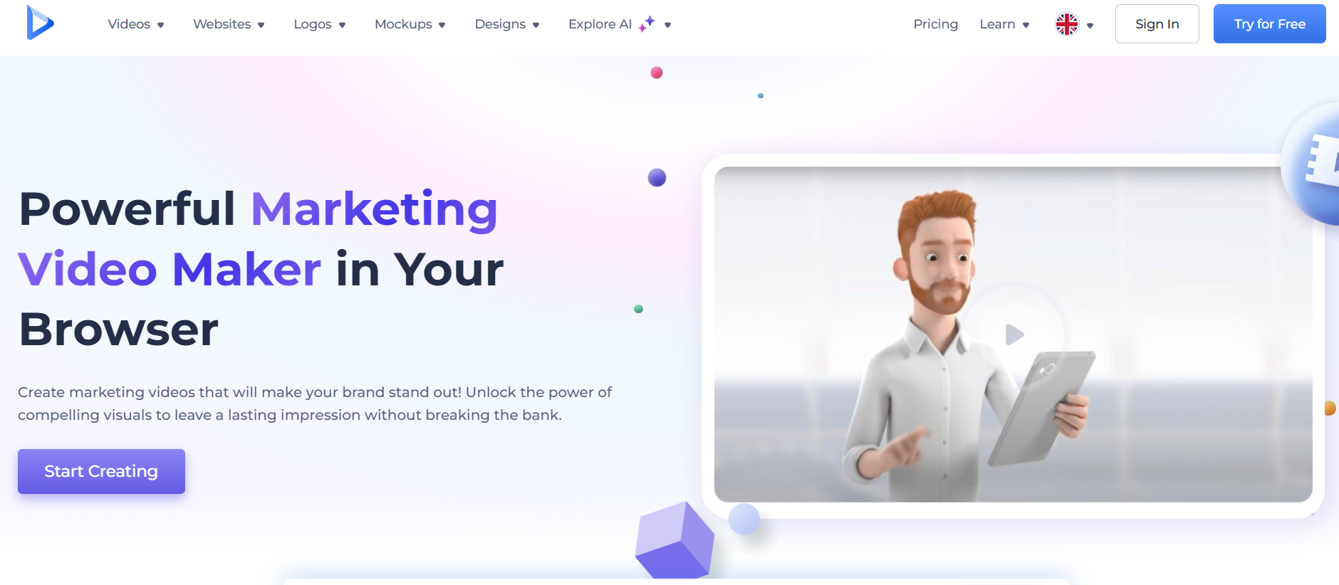 Renderforest video for marketing creator