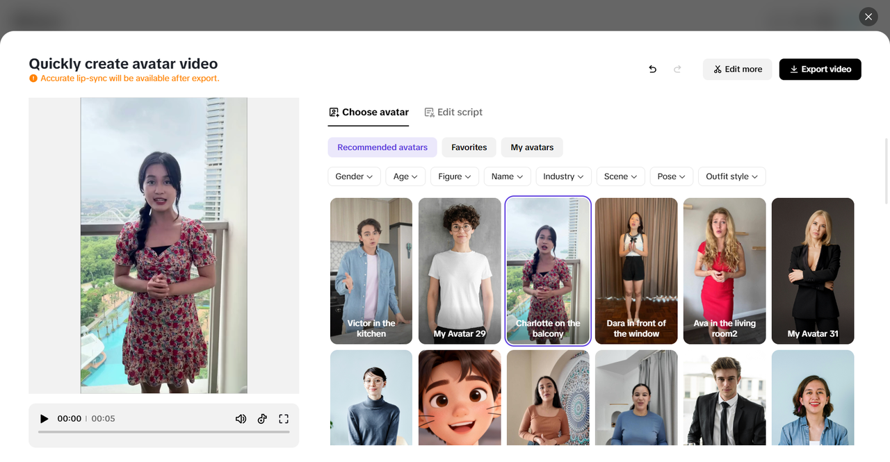 AI avatar video generation