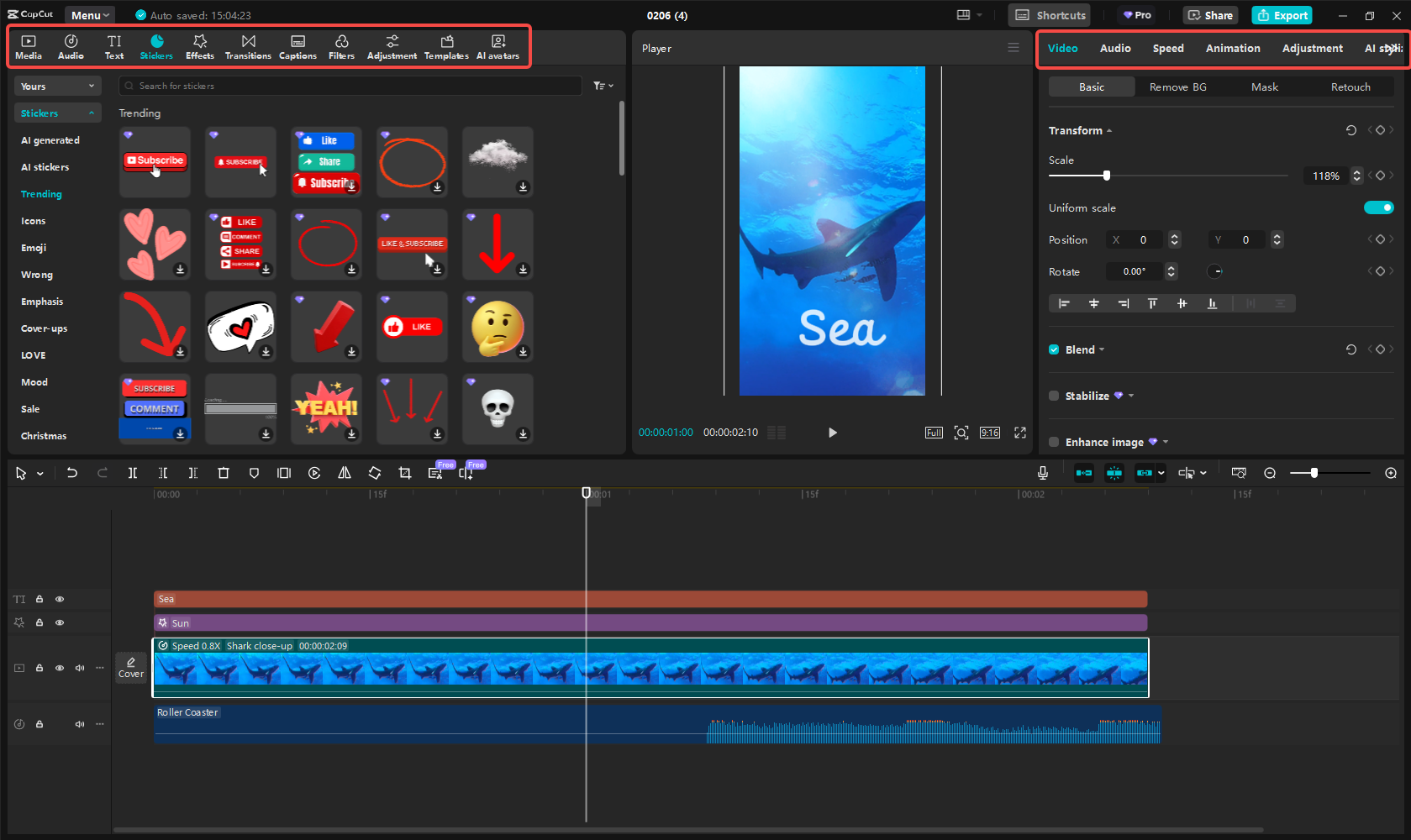 Edit video in CapCut