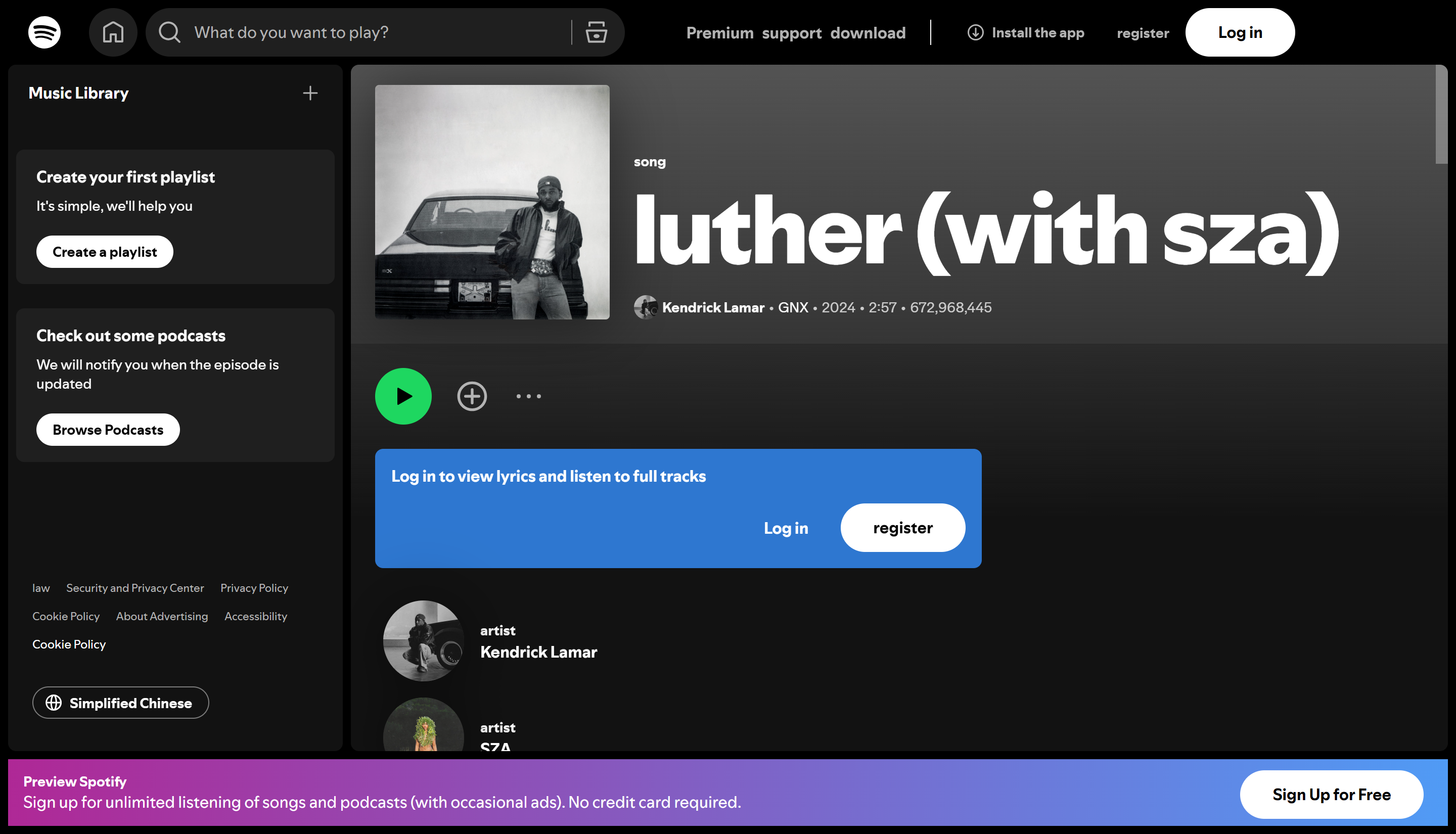 Las 50 mejores canciones de Spotify: Luther (con SZA)