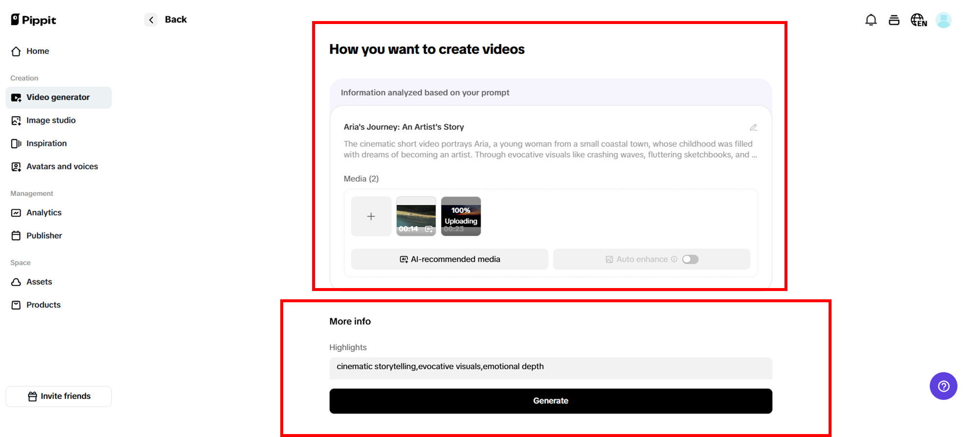 Generuj treść swojej historii