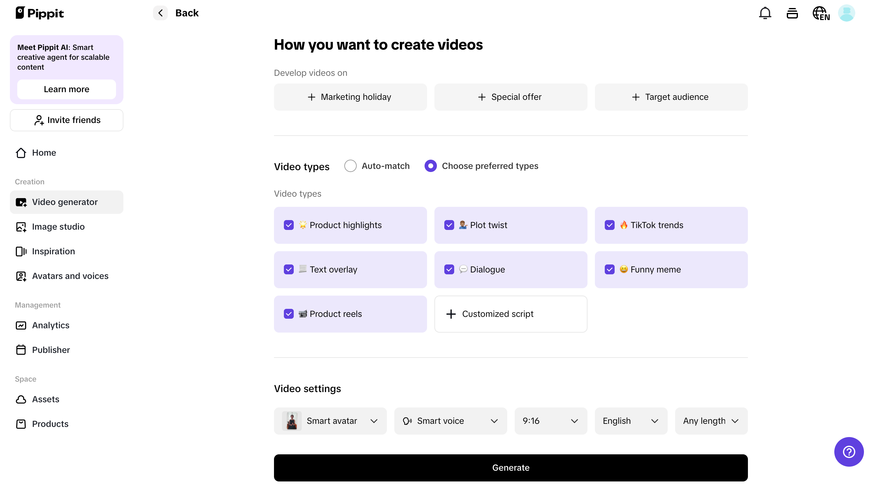 Product showcase video creation