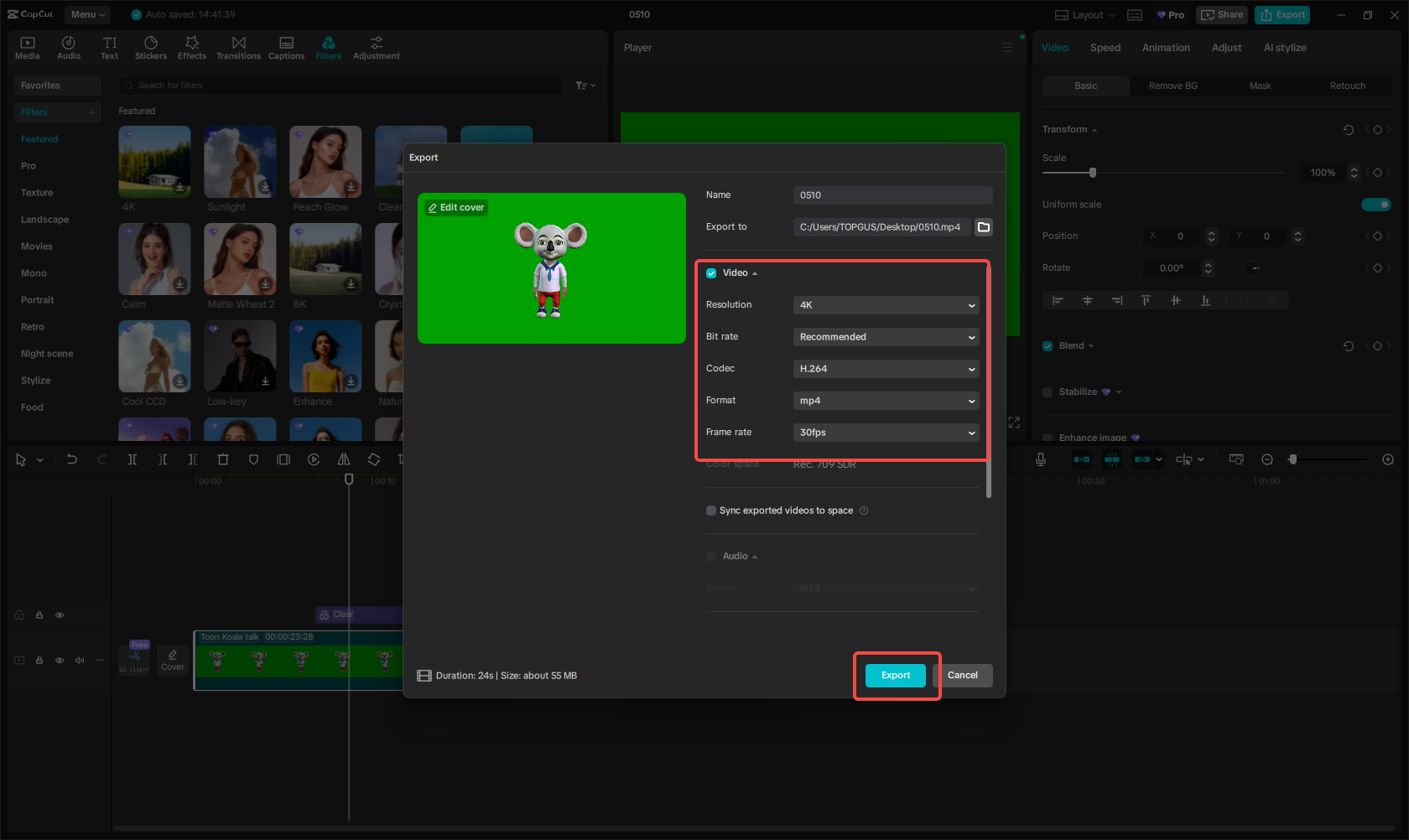 Download the green screen cartoon character file