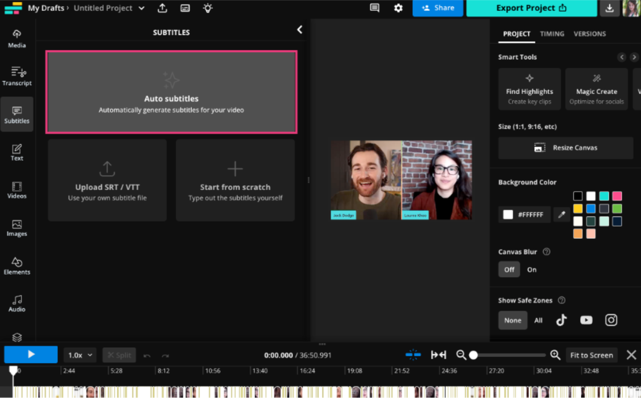 Adding captions to a video with the Kapwing video editor