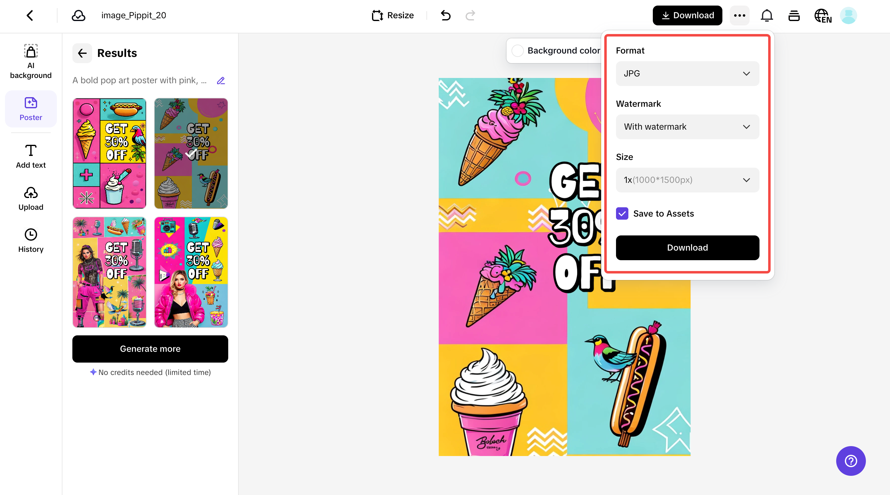 Export your poster