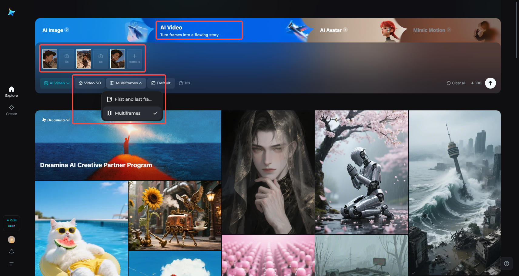 Upload keyframes
