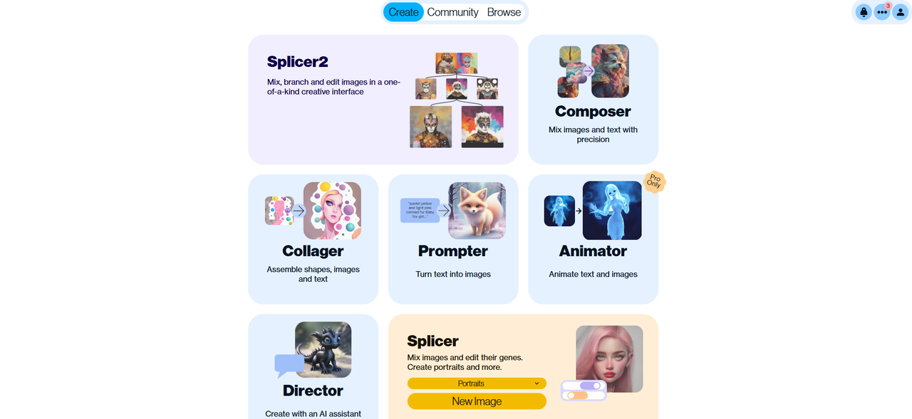 Artbreeder interface