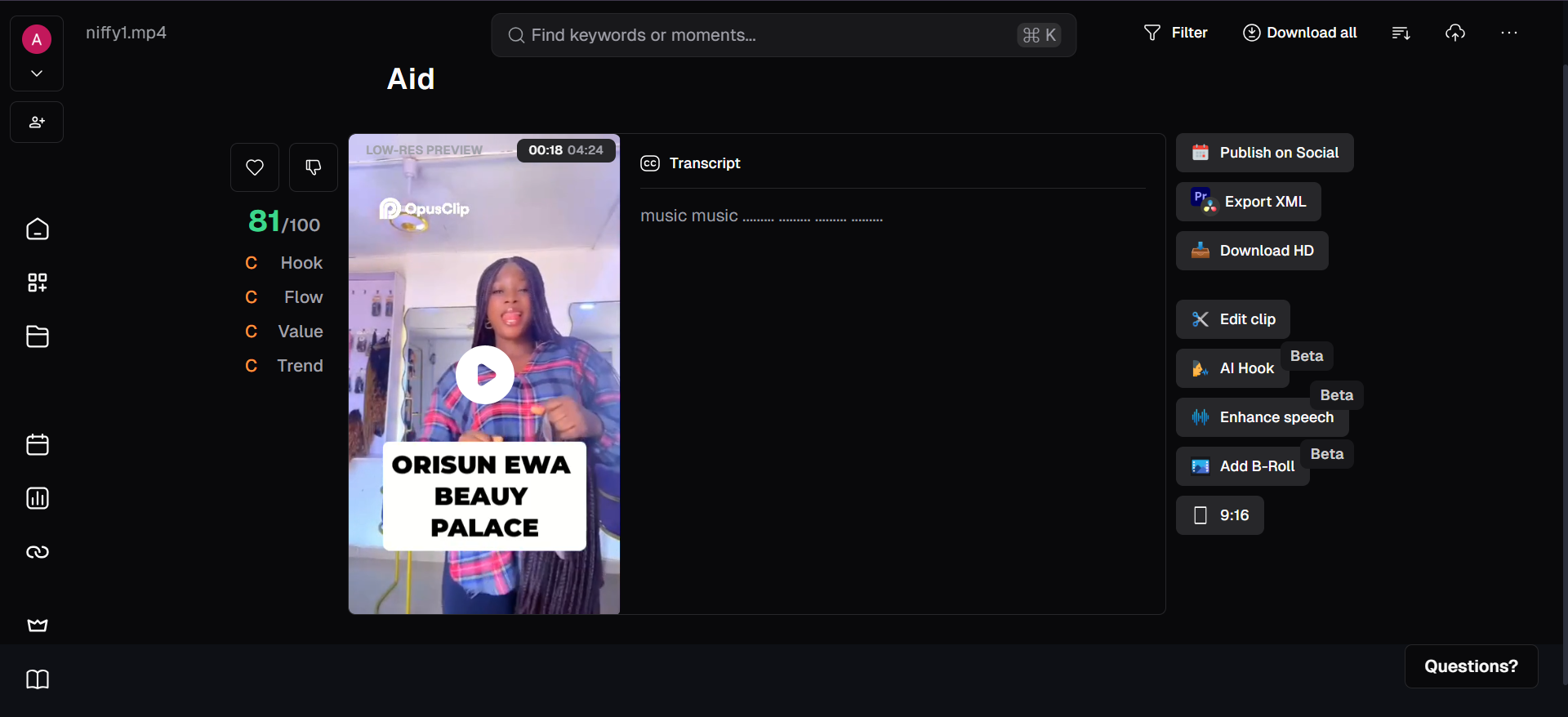 TikTok clip editor