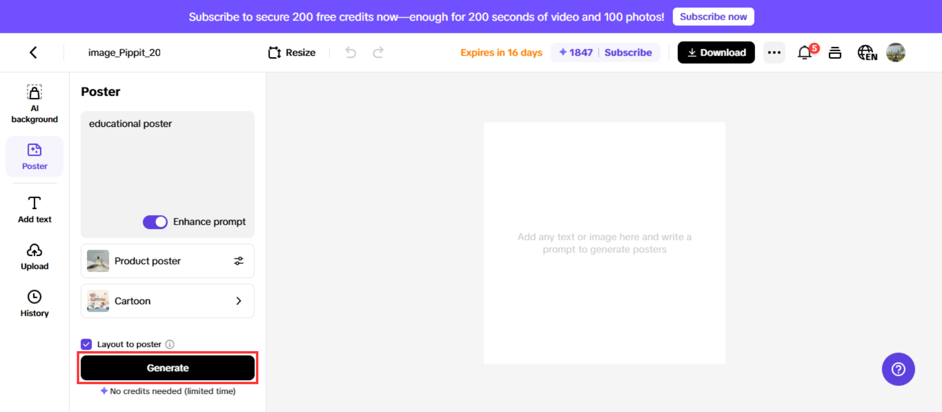 Generate your educational poster