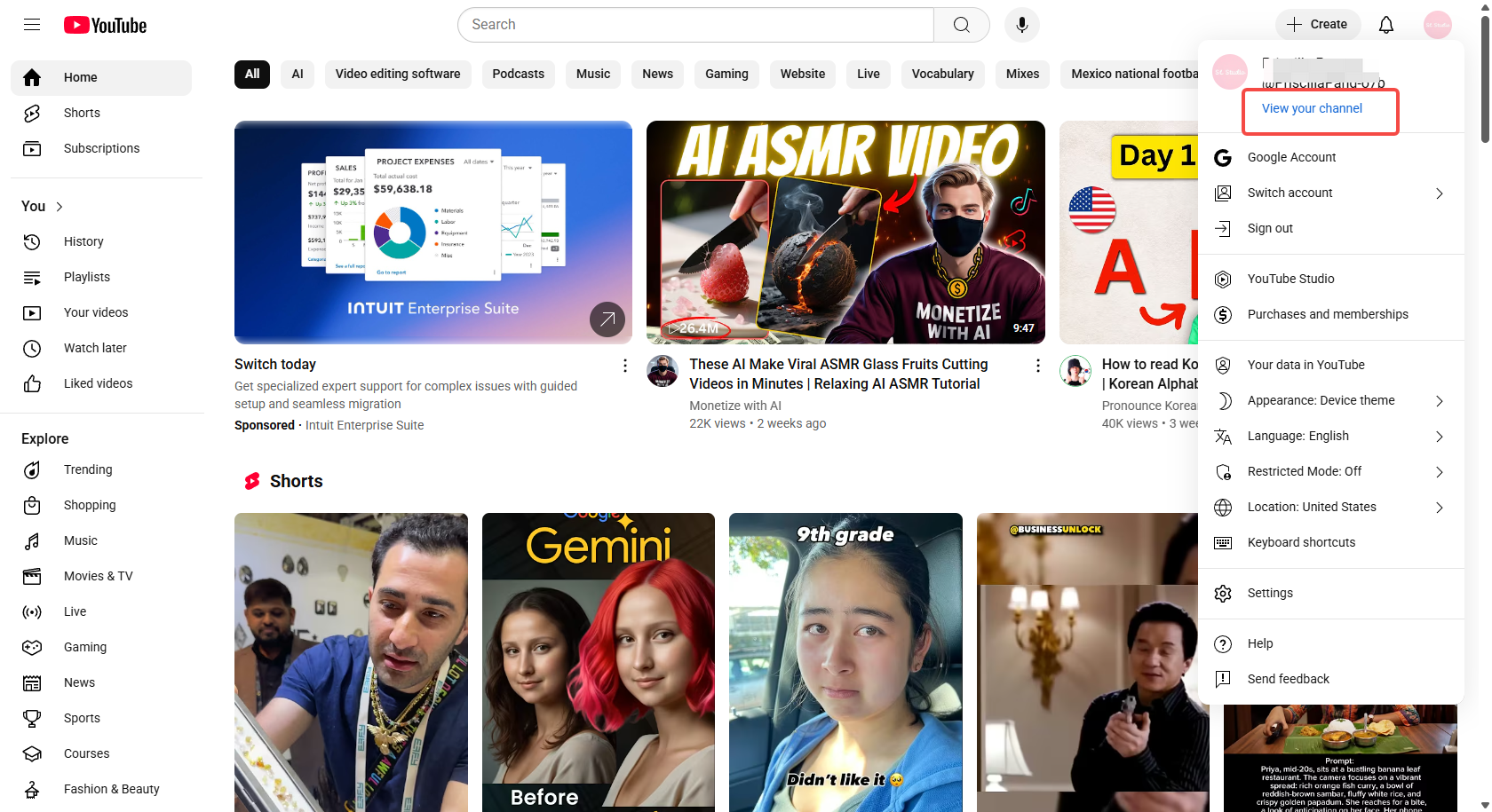 Access YouTube Studio