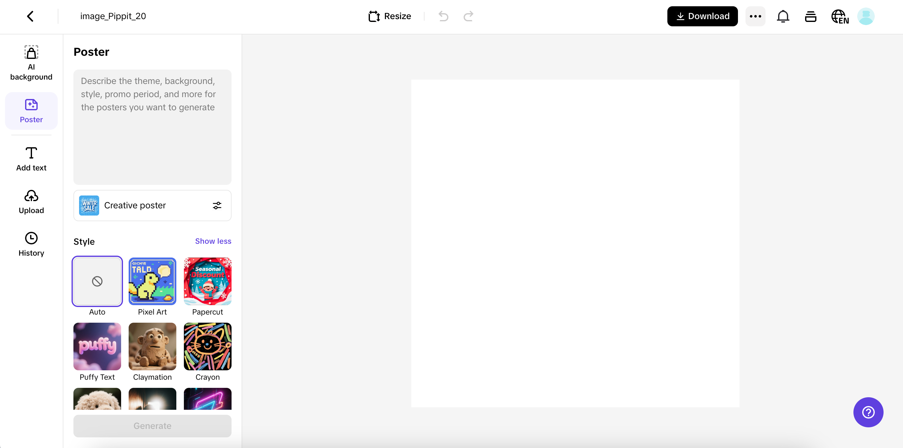 Create AI product images
