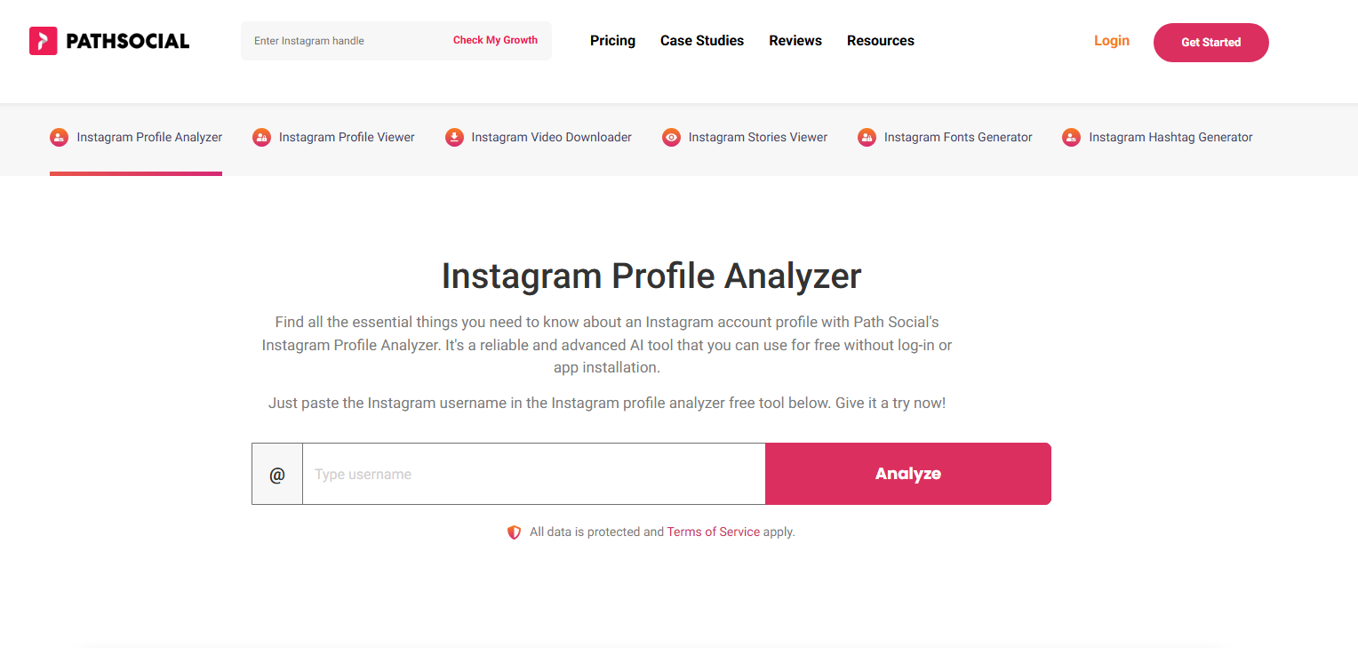 Path Social Instagram account analyzer