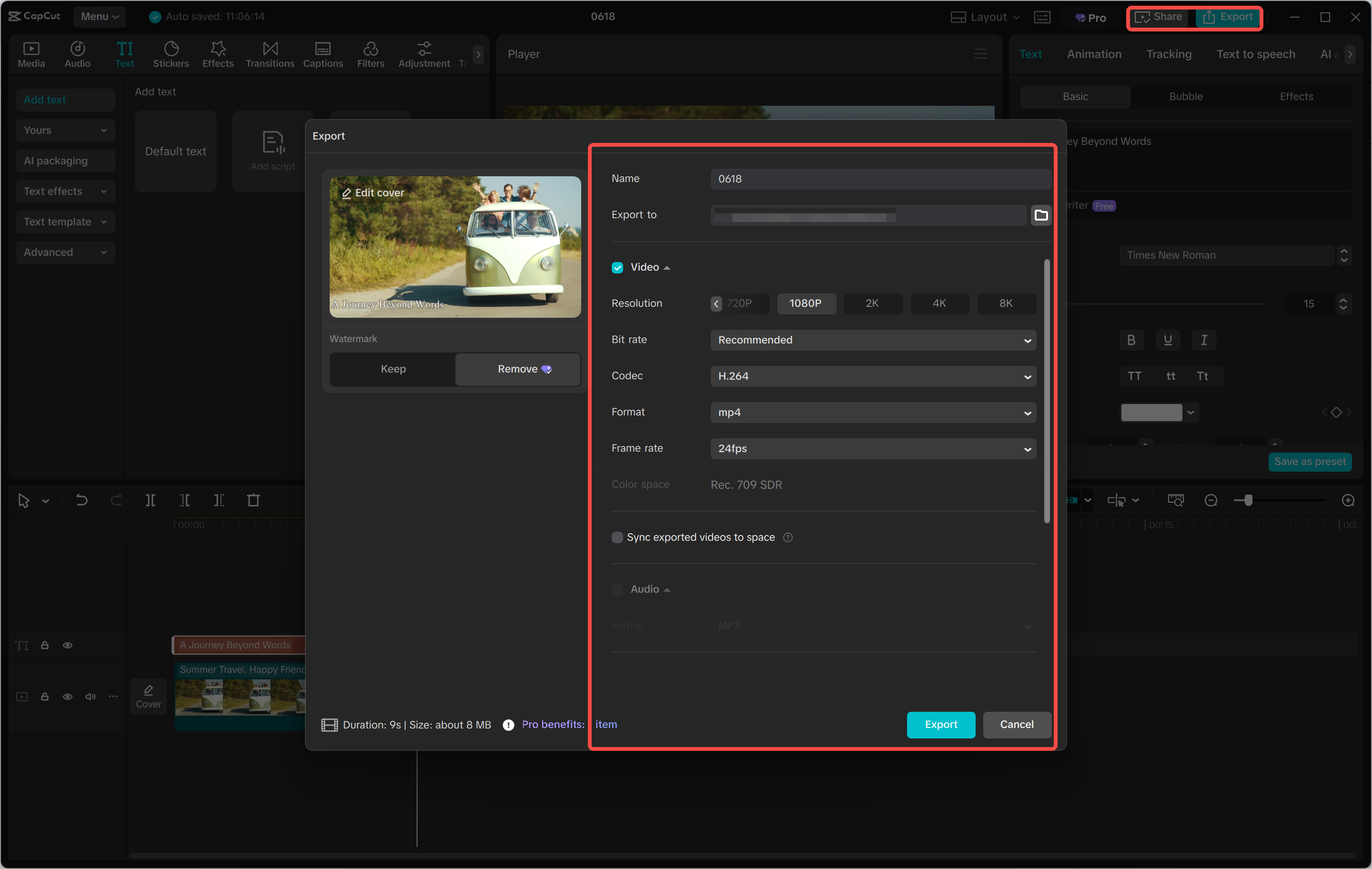 Mengekspor video dari editor video desktop CapCut