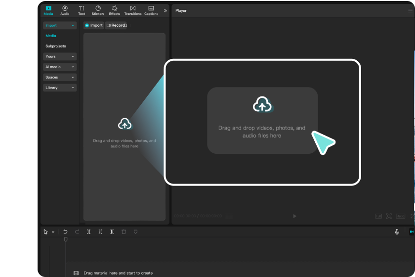  Uploading media in the CapCut desktop video editor