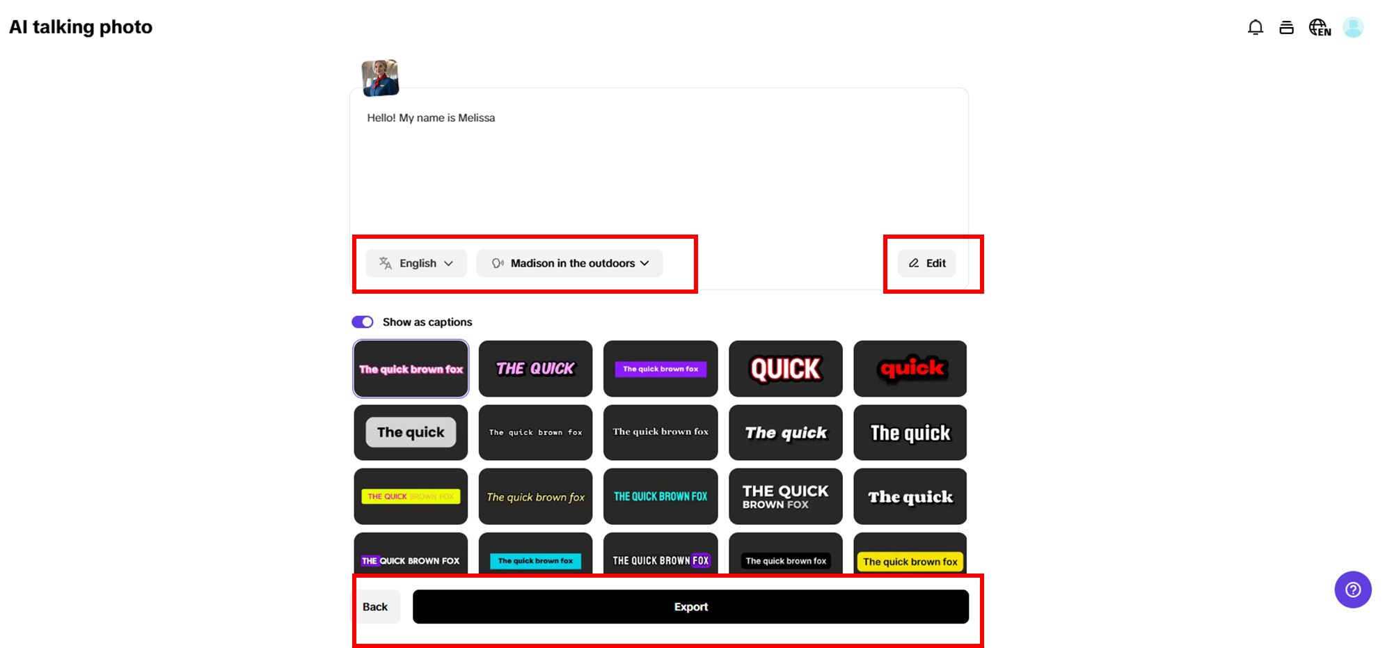 Export and share