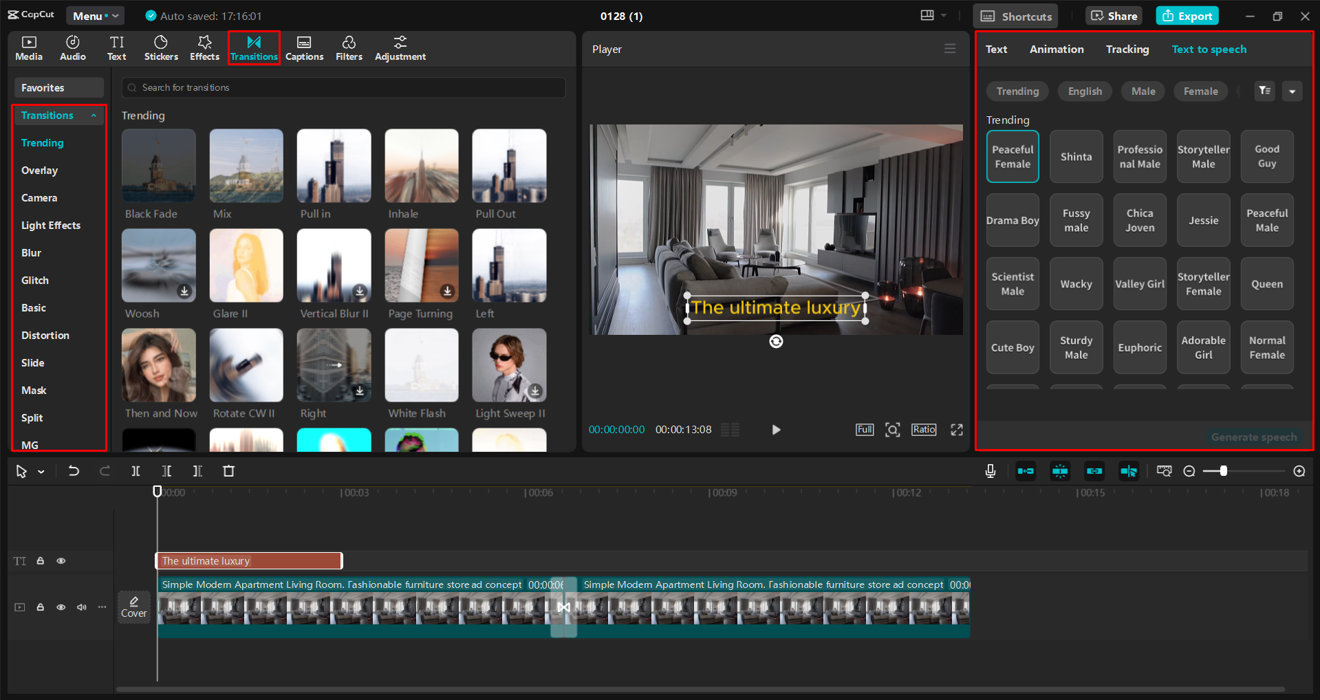 Bearbeiten und Anpassen eines Videos im CapCut Desktop-Video-Editor