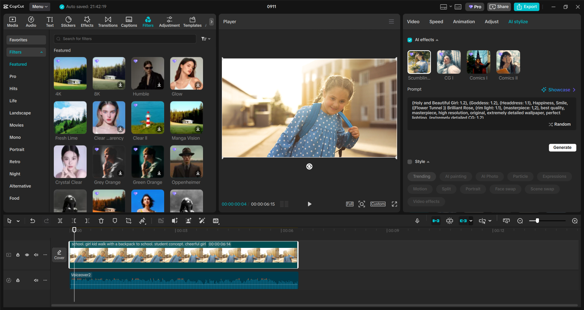 Interface of the CapCut desktop video editor - a user-friendly video editor for Windows