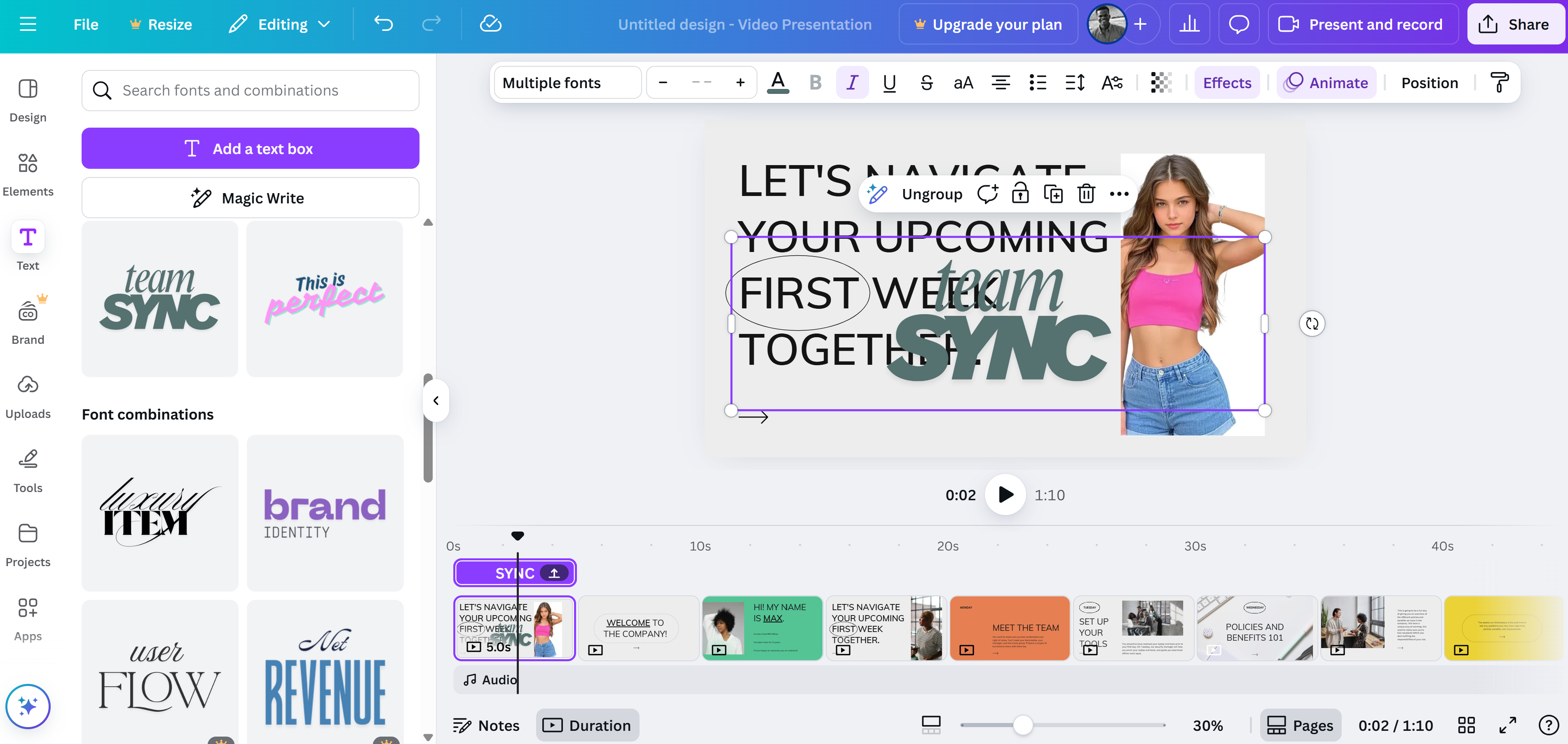 Create a video presentation