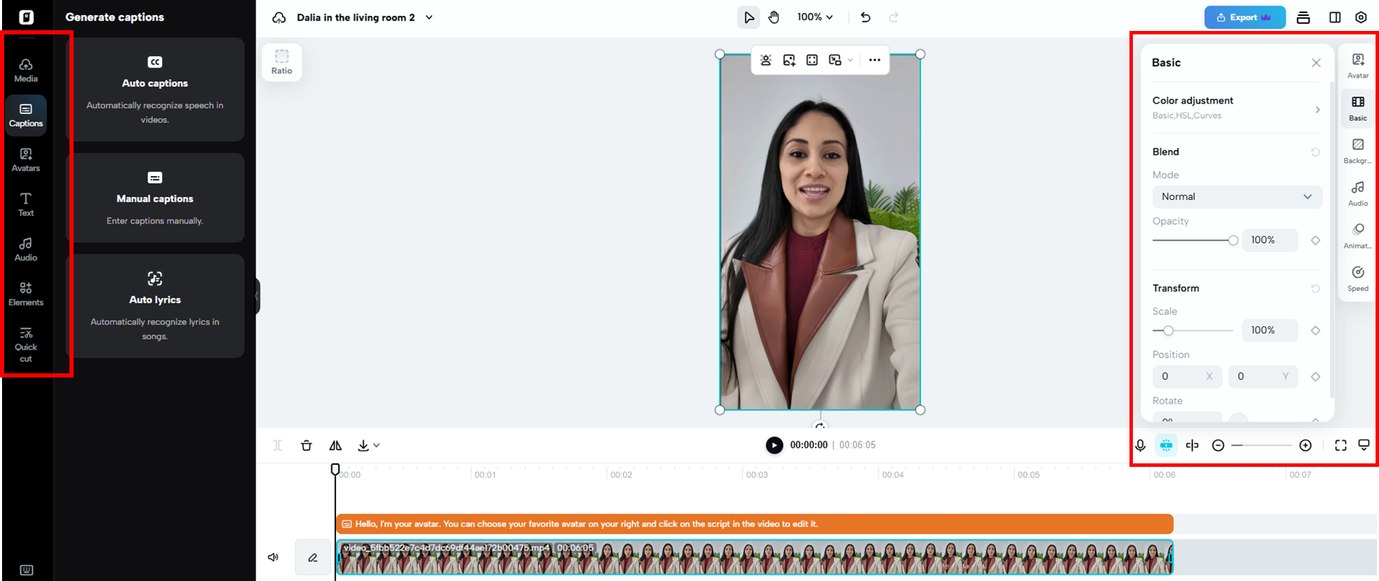 Customize your avatar video