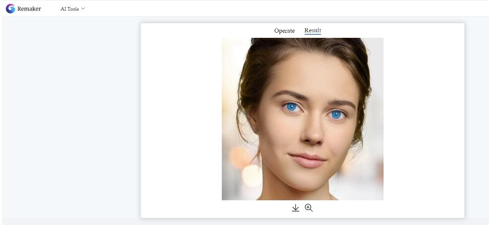 Showing how to change eye color online for free with Remaker