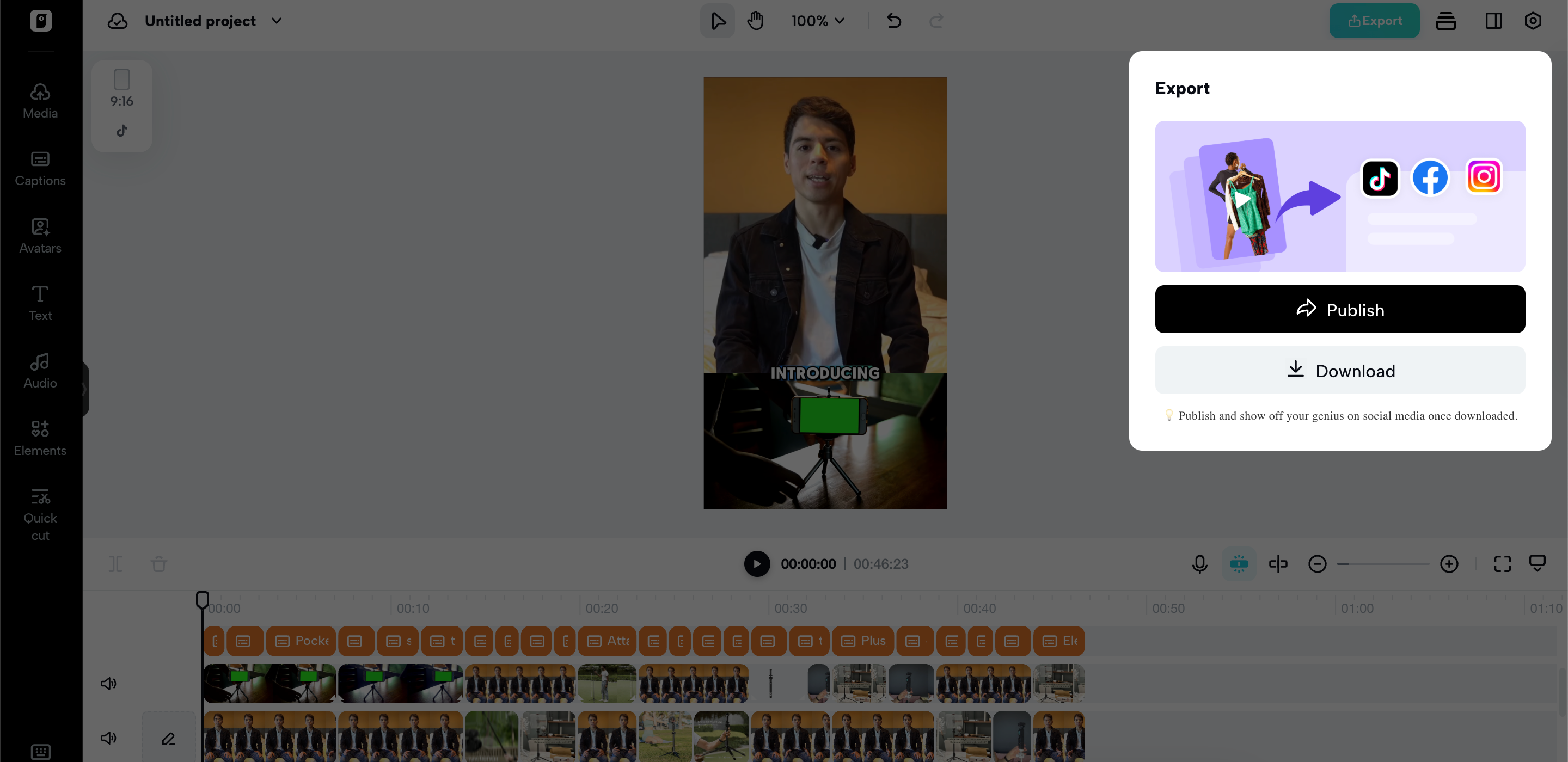 Export and share your video