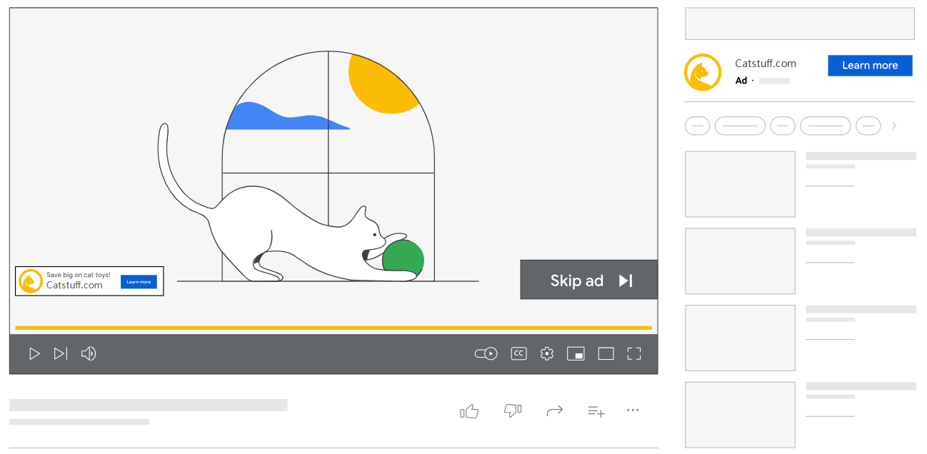 ประเภทของโฆษณาวิดีโอในสตรีมของ YouTube-โฆษณาในสตรีมที่ข้ามได้