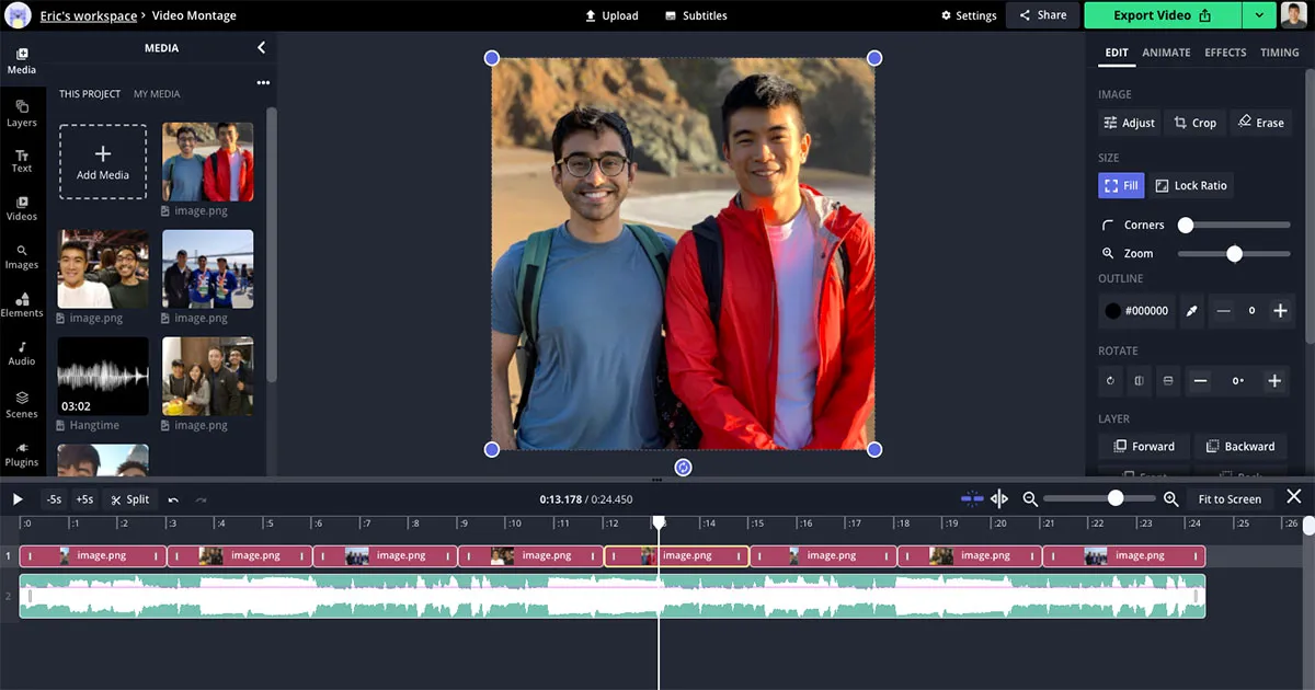 Kapwing slideshow video maker