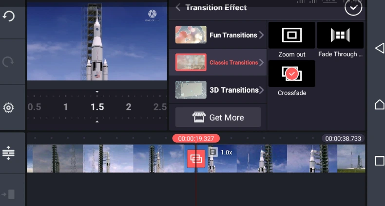 Adding transitions in Kinemaster