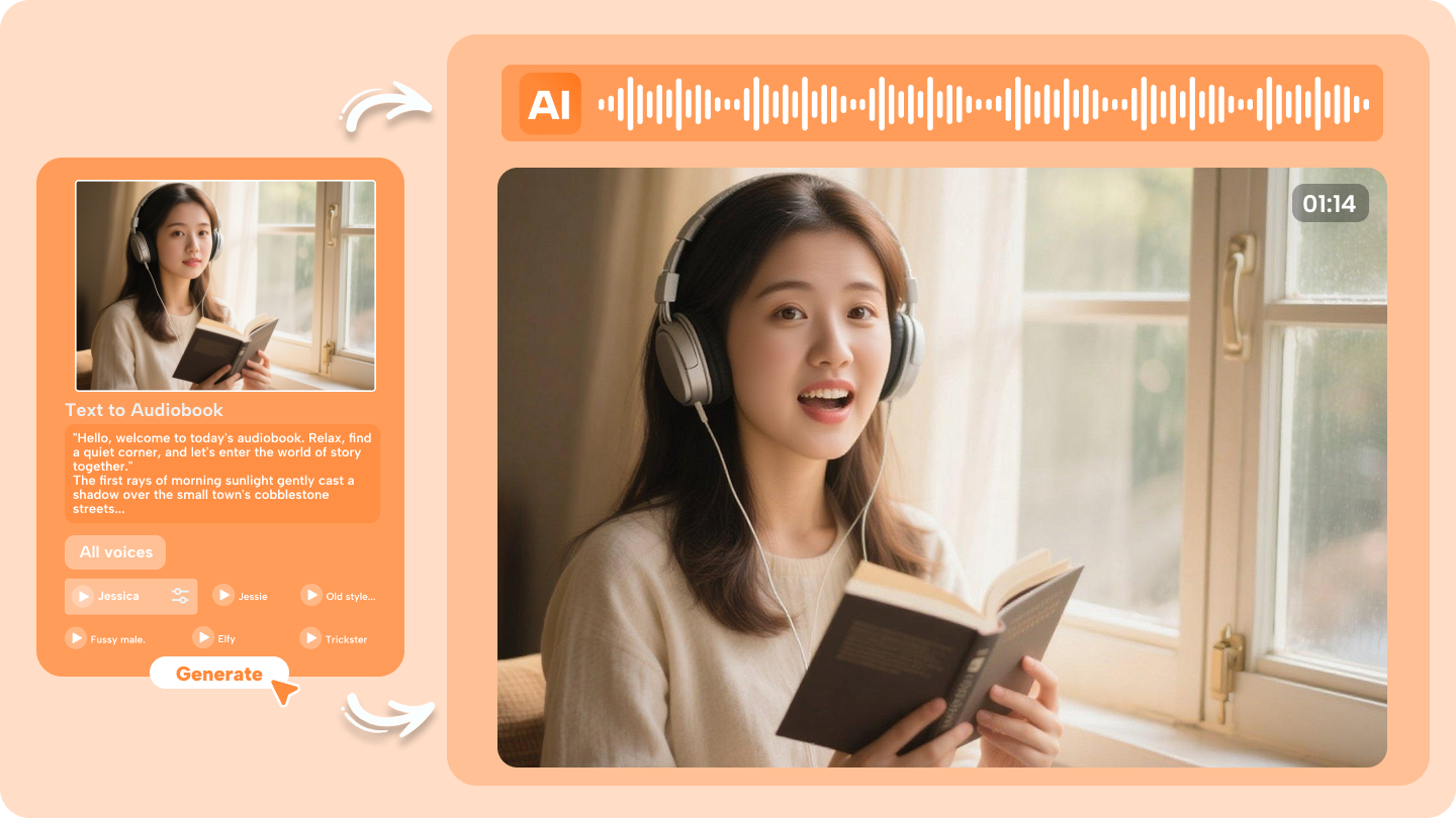 tworzenie audiobooków za pomocą AI