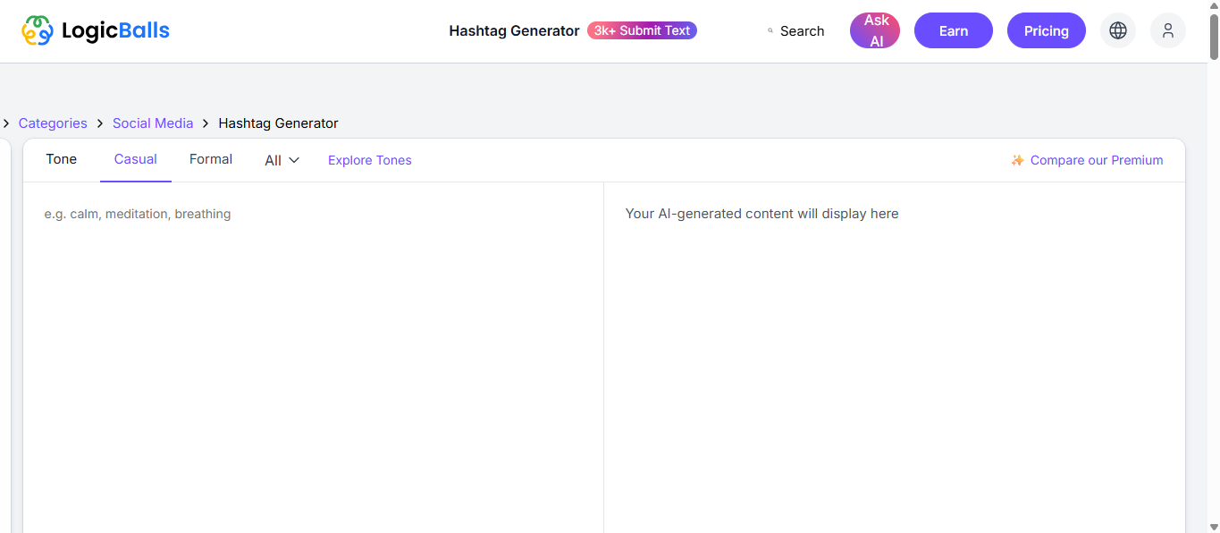 LogicBalls' interface