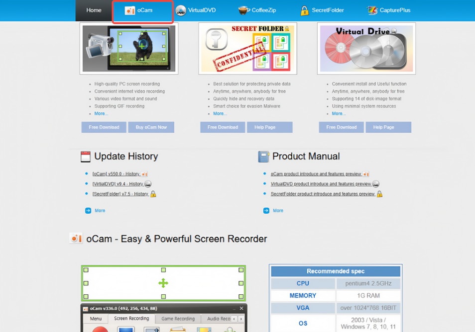 Accès au site Web OhSoft