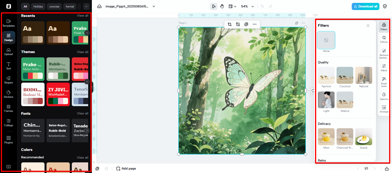 Editor di immagini in Pippit