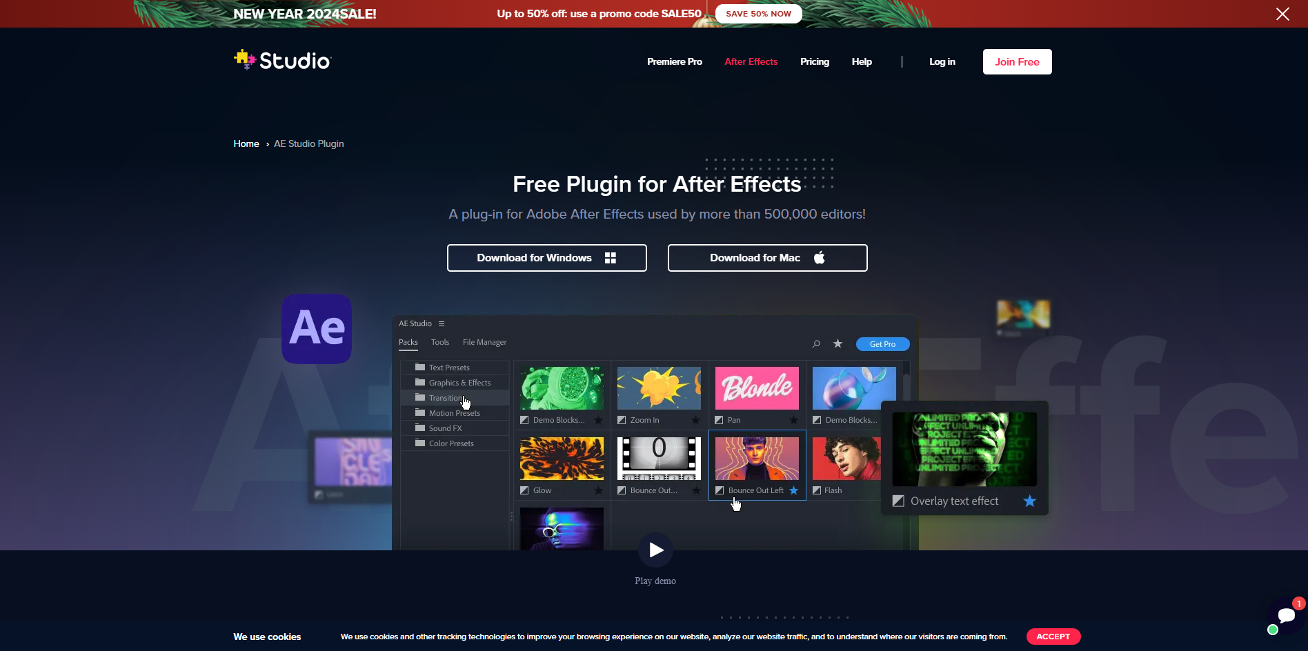 Stüdyo Eklentilerinin Arayüzü - ücretsiz After Effects eklentilerini indirmek için en çok sevilen site
