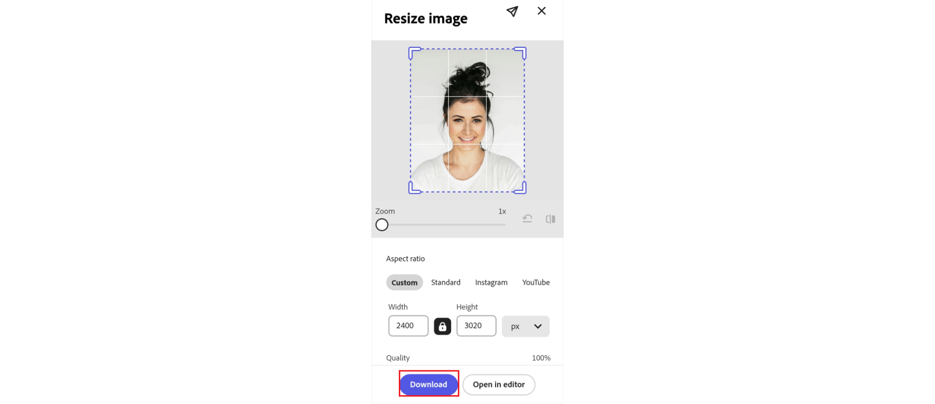 Descarga tu foto redimensionada