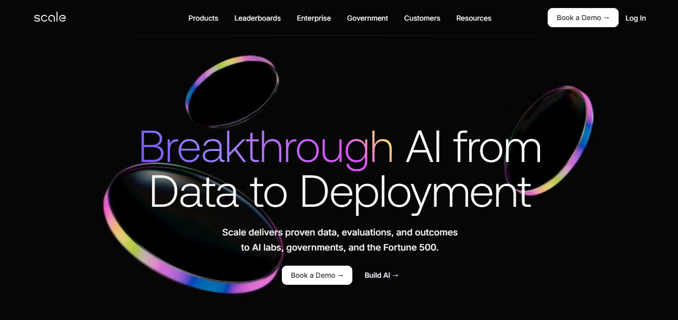 Scale AI homepage