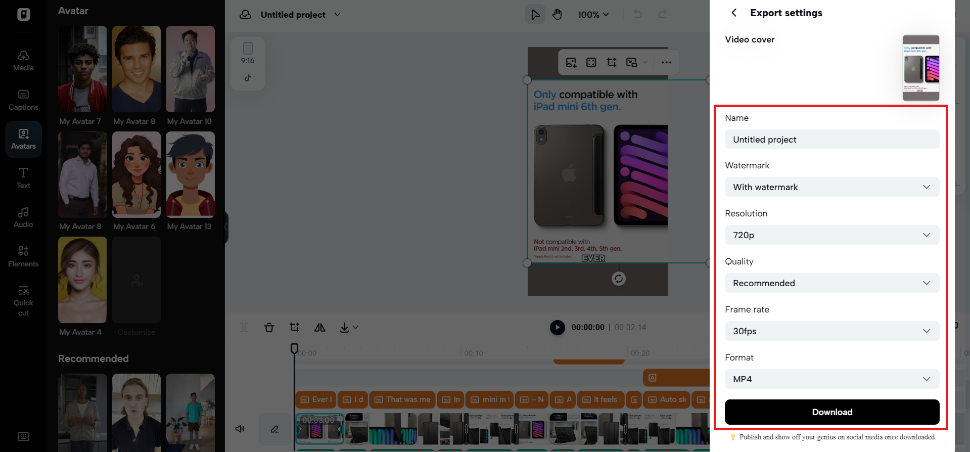 Export your video