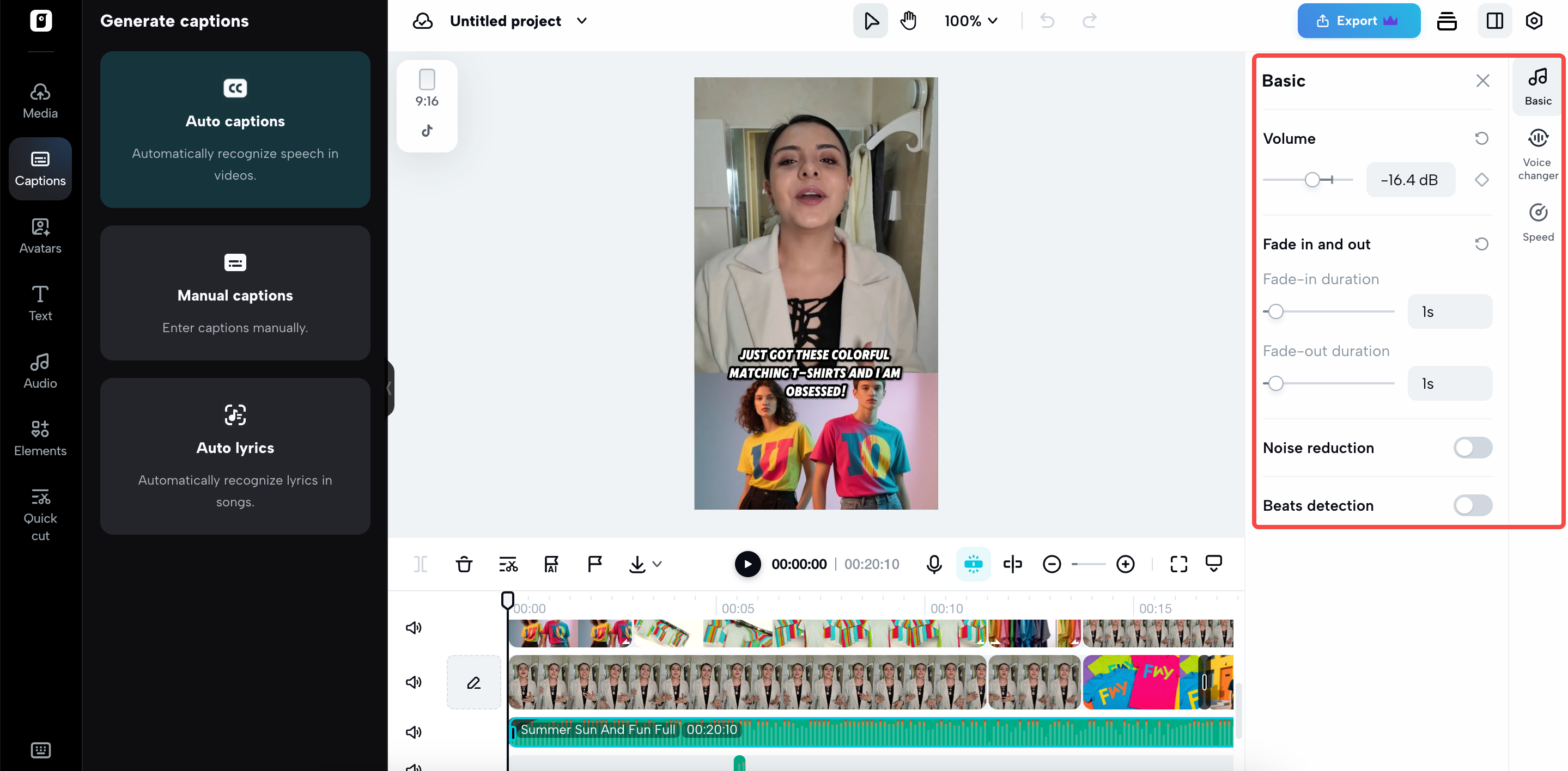 Adjust audio and voice