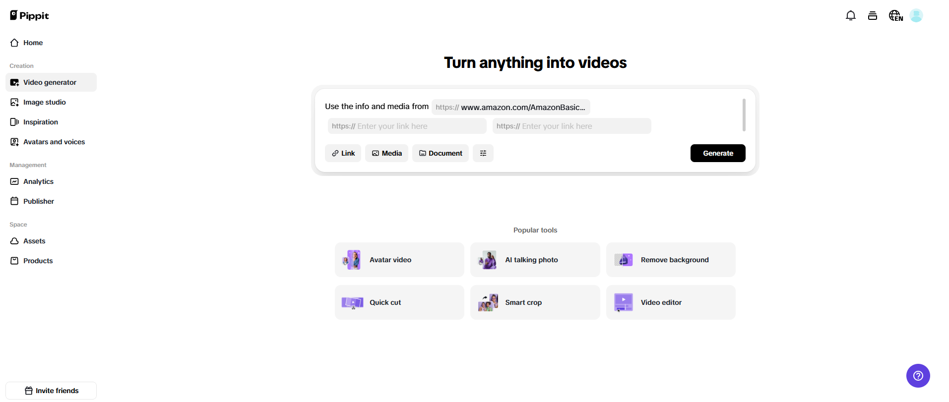 One-click video generation