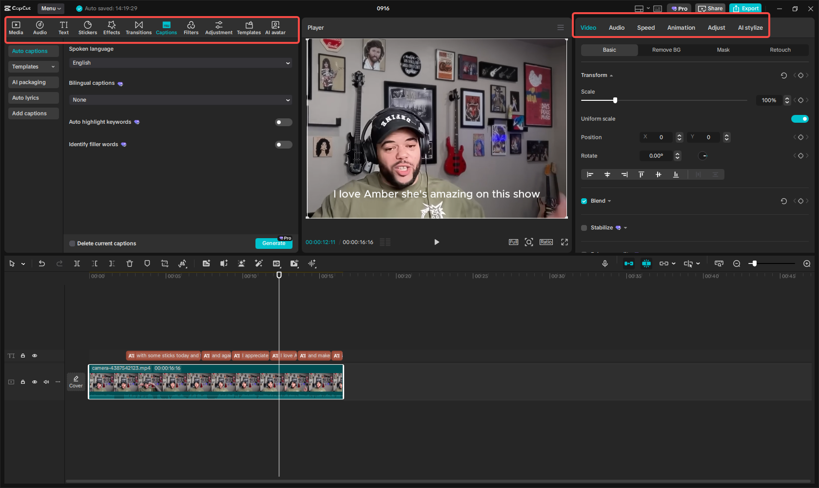 Edit video using rich features