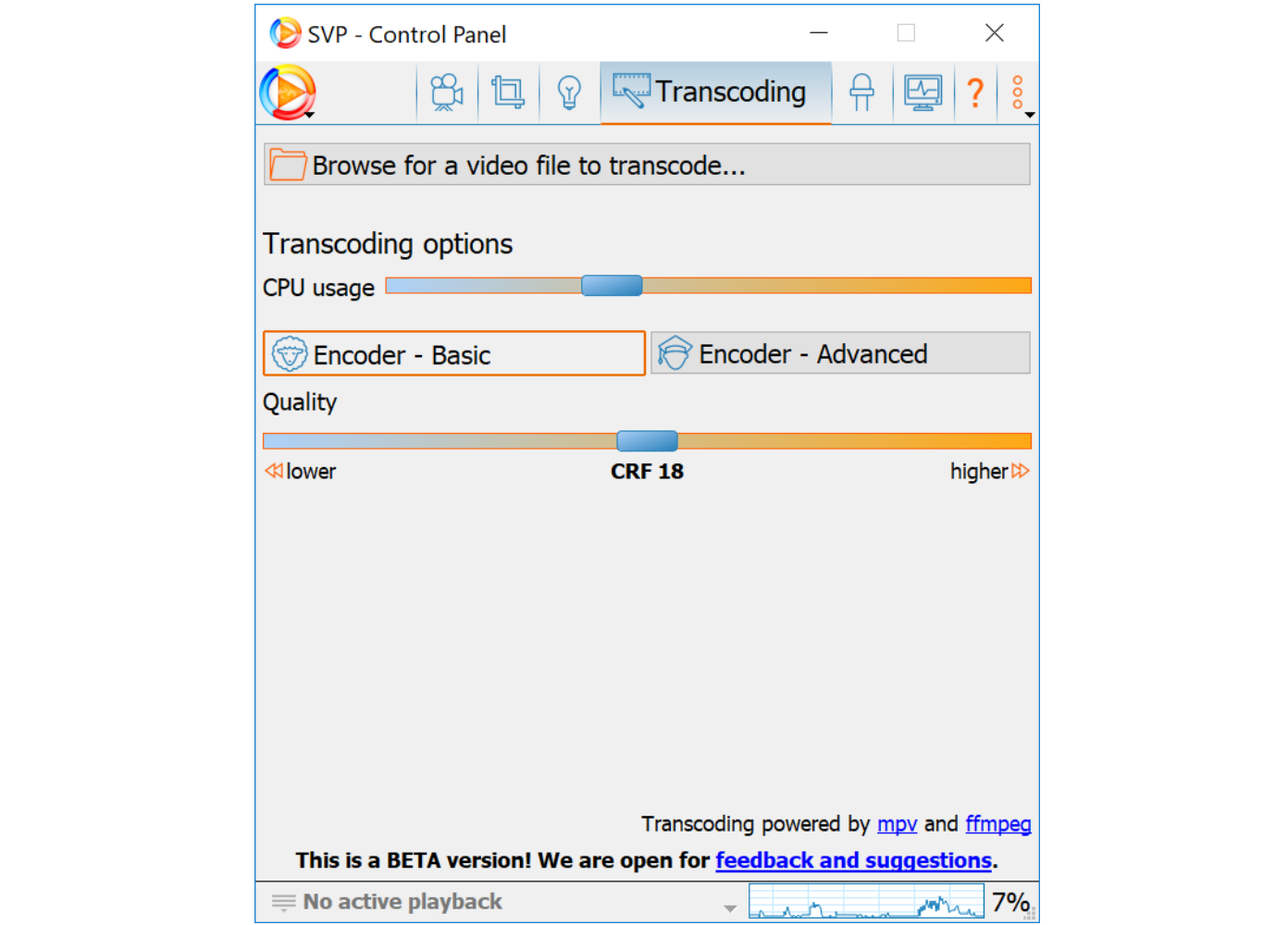 Enabling the SVP video editor in VLC