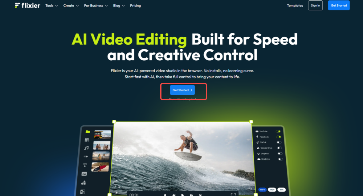 Access Flixier online