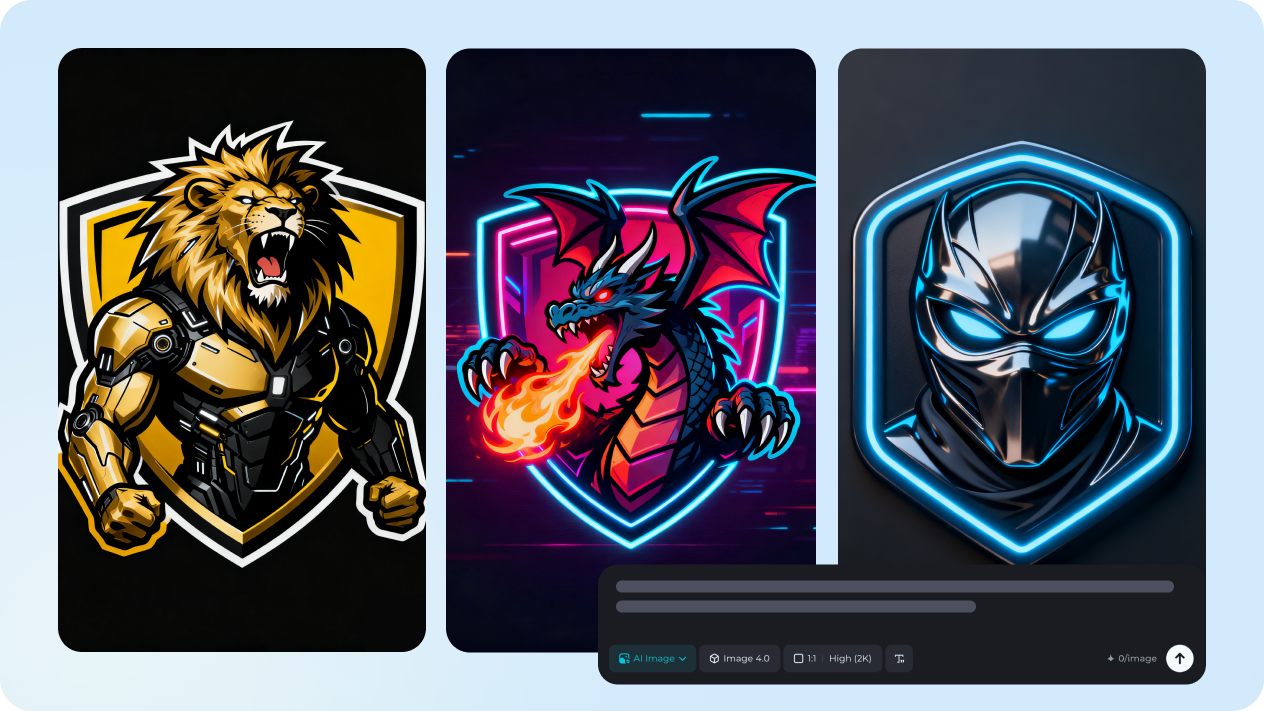 Logo gaming dengan teks