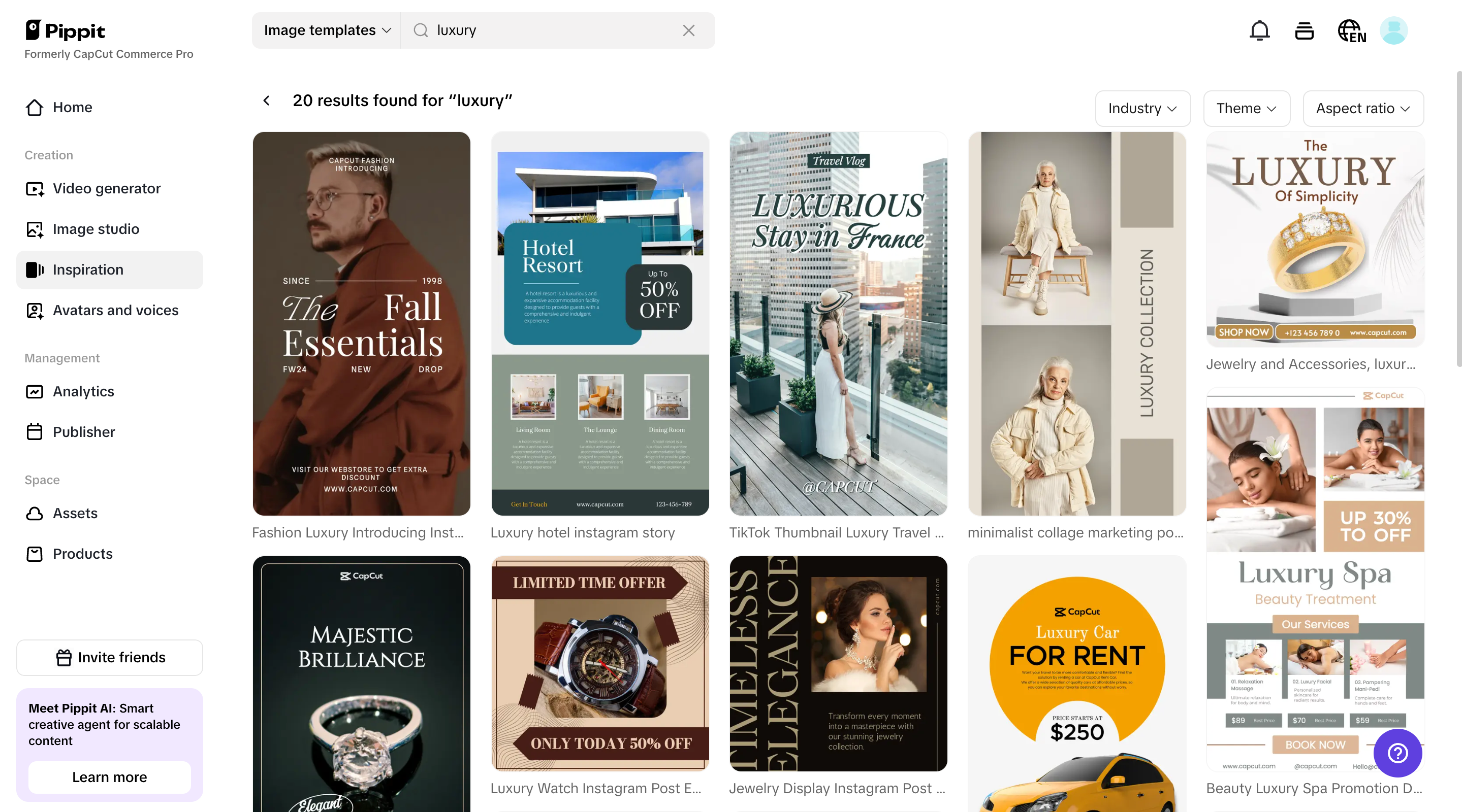 Customizable trending templates