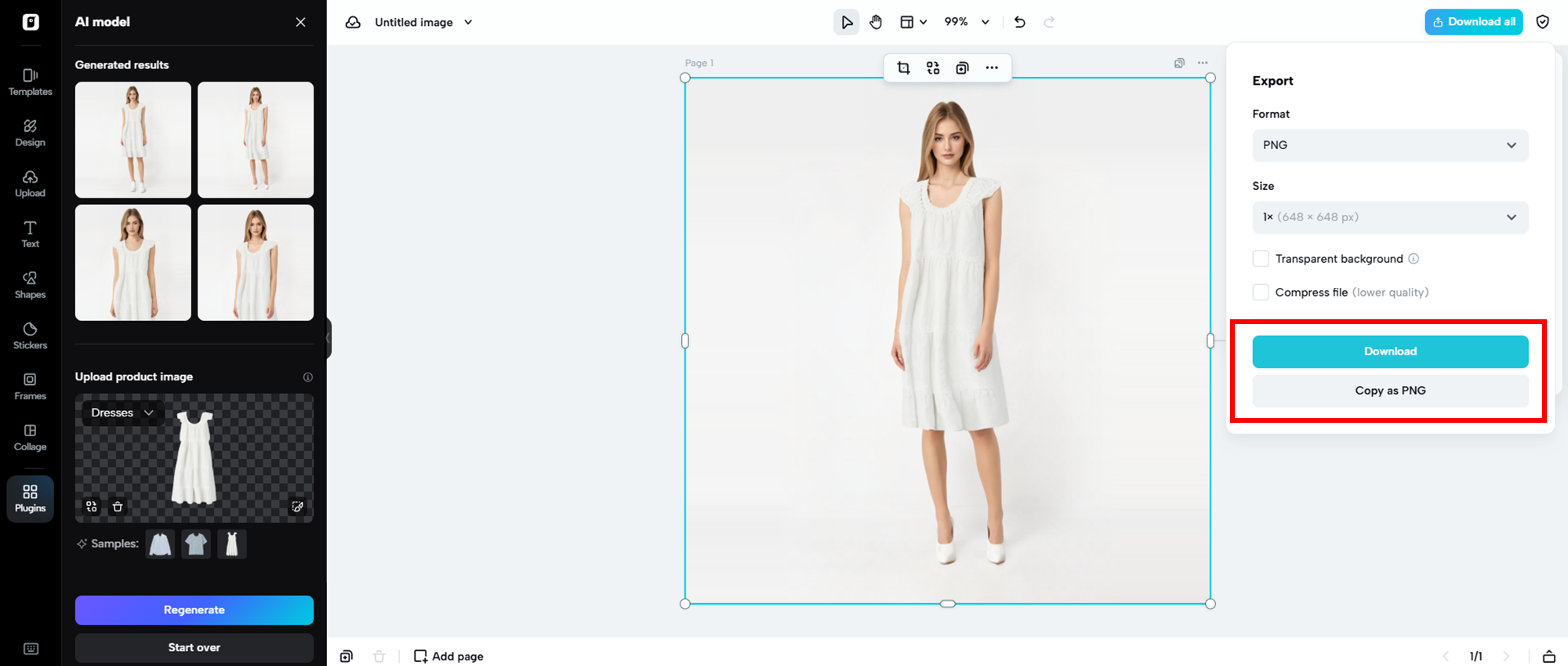 Export the final result