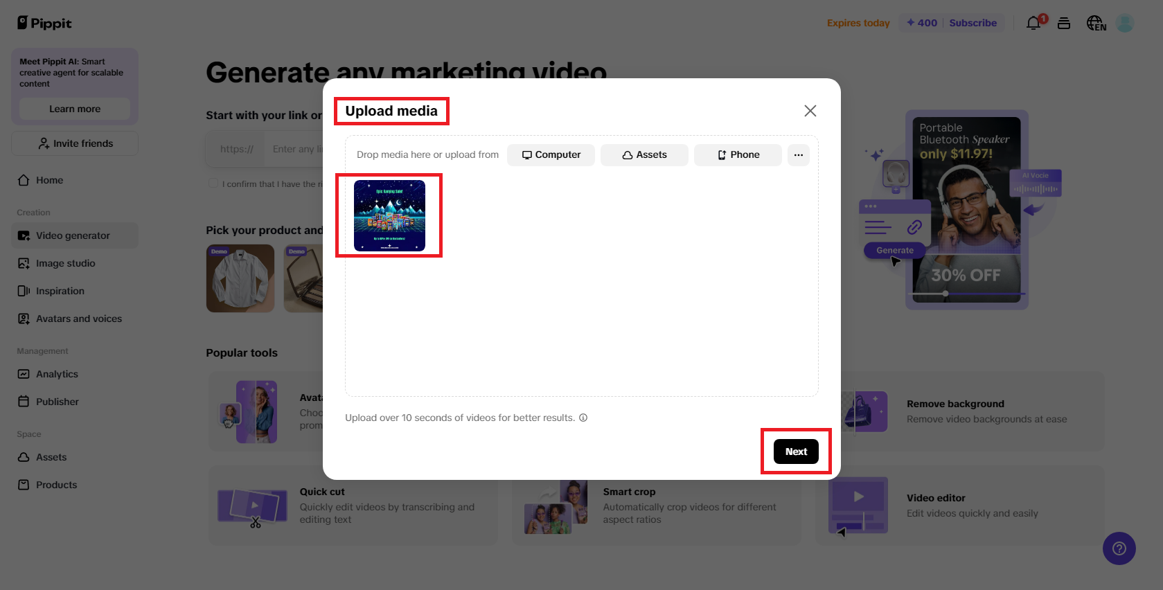 Upload your product image or poster