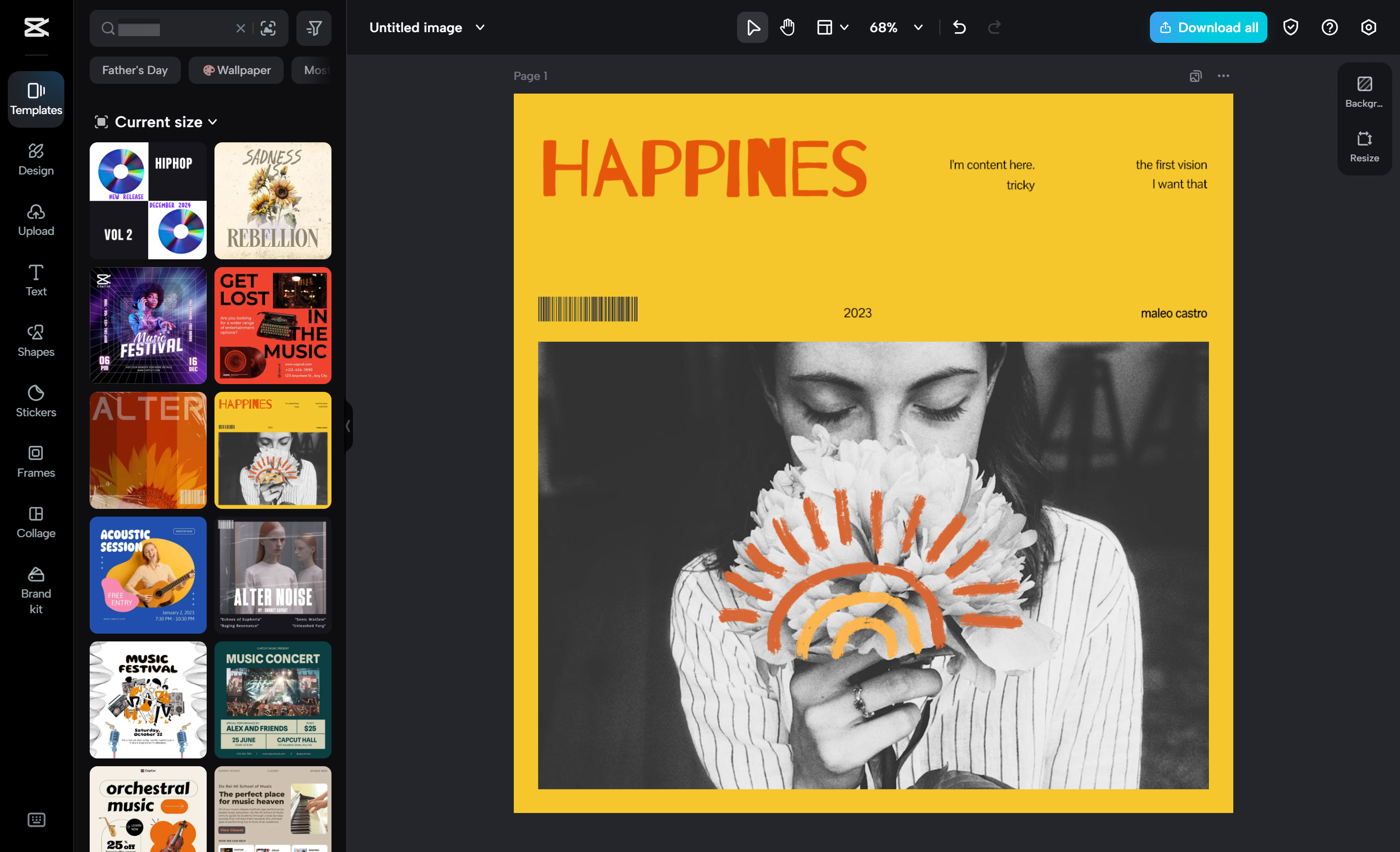 Interface of the CapCut desktop video editor - the best tool to enhance business Instagram posts